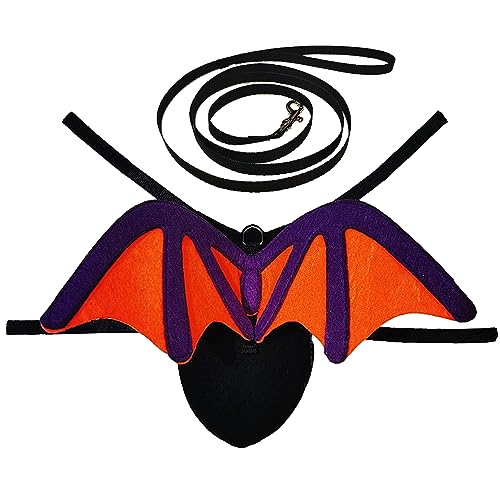 Fledermausflügel für Haustiere, Katzen, Halloween-Party-Dekoration, Halloween-Fledermausflügel, Haustierkostüme, niedliches Zubehör für Welpen, Katzen, Halloween-Party, Größe M (Lila - M) von HENJUSH