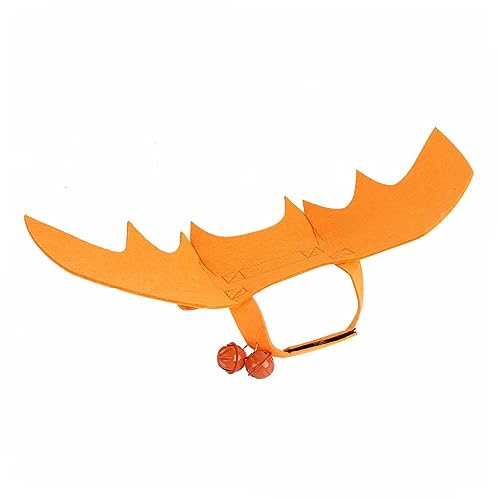 Hunde-Fledermaus-Kostüm, Halloween-Kostüm, Haustier-Cosplay-Kostüm, Verkleidung für kleine, mittelgroße und große Katzen und Hunde, Orange, Größe M von HENJUSH