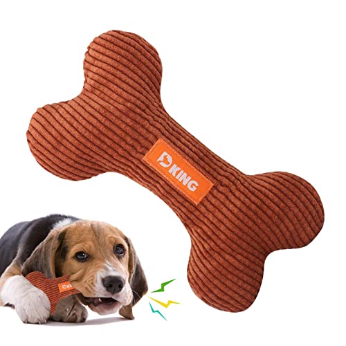 HEPVET Quietschende Spielzeuge für Hunde - Interaktives Plüschknochen-Beißspielzeug für Welpen,Verschleißfestes Beißspielzeug für drinnen und draußen, schönes entspannendes Spielzeug für Haustiere von HEPVET