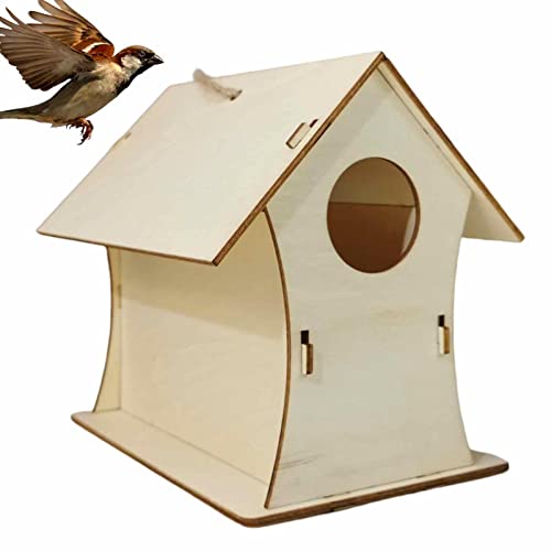 Holzvogelhaus für den Außenbereich hängen,Hummingbird Vogel Haus Gartendekoration - Naturholzcolibribo für Hummingbird Wren Schwalbenschwallschwanz Hepvet Holzvogelhaus für den Außenbereich hängen,Hummingbird Vogel Haus Gartendekoration - Naturholzcolibribo für Hummingbird Wren Schwalbenschwallschwanz Hepvet von HEPVET