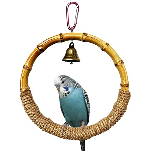 Vogel Swing Spielzeug | Bambus Seil Swing Vogel Spielzeug,Seil-Schaukeln Spielzeug mit Uhr für Papageien Budgie Parakeet Hahn Conure Finch Lovebird Hepvet Vogel Swing Spielzeug | Bambus Seil Swing Vogel Spielzeug,Seil-Schaukeln Spielzeug mit Uhr für Papageien Budgie Parakeet Hahn Conure Finch Lovebird Hepvet von HEPVET