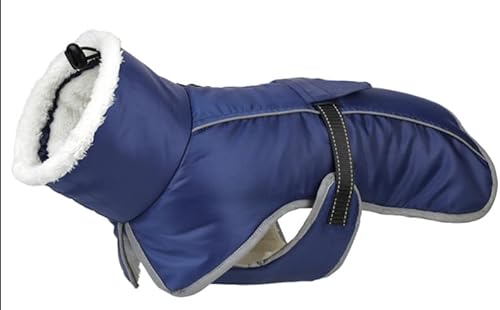 HEPYLAIFU hundemantel Winter Wintermäntel kleine Hunde warme wasserdichte Haustierjacke Chihuahua Bulldogge Teddy Corgi Dackel (Color : Blue, Size : 2XL) von HEPYLAIFU