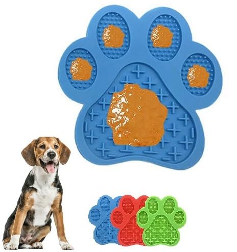 HEPYLAIFU Leckmatte Hund Leckpads for Hunde, lebensmittelechte Haustier-Leckmatte Saugnapf Slow-Feeder-Matte Katzen Hunde (Color : A, Size : L) von HEPYLAIFU