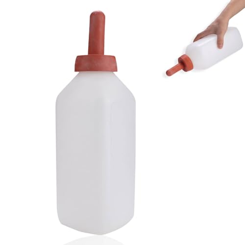 2L Kalbsflasche Kalbsmilchersatz Tierfütterungsflasche Haustierpflegeflasche Ziegenfütterung Tierflaschennippel mit abnehmbarem Schnuller von HERCHR