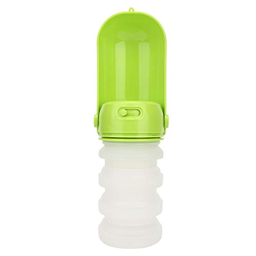 350ml Hundewasserflaschenspender, Hundekatzen Reisewasserflasche, klappbare Haustierwasserflasche[Grün] von HERCHR