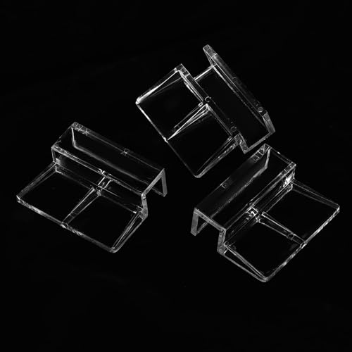 Aquarium Glasabdeckungs Clip, 20 Stück/Set klarer Acryl Clip Halter Aquarium Glasdeckel Clip, Universal Deckelklammern Stützklemme Zubehör für randlose Aquarium von HERCHR