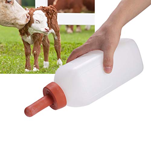 HERCHR 2L Kalbsflasche Kalbsmilchersatz Tierfütterungsflasche Haustierpflegeflasche Ziegenfütterung Tierflaschennippel mit abnehmbarem Schnuller von HERCHR