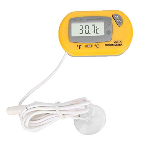HERCHR LCD-Sensor Aquarium Thermometer, Digitales Thermometer mit Aquarium Controller verkabelt(Gelb) von HERCHR