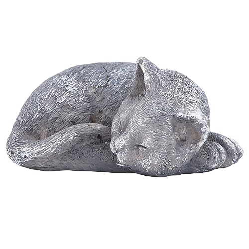 HERCHR Pet Memorial Stone, Gartengedenksteinharz Garten Grab Marker für Hund oder Katze, handbemaltes Sprungschützen Sympathie (Katzenfigur a) von HERCHR