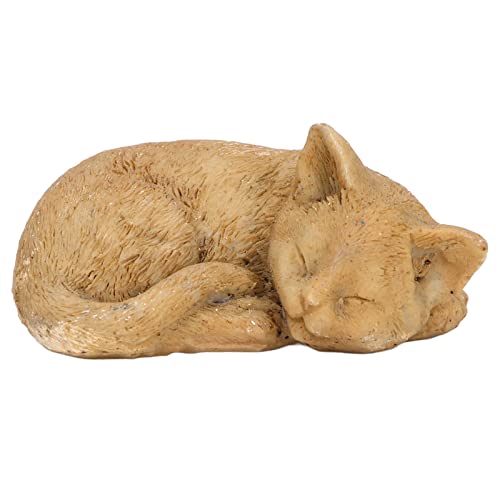 HERCHR Pet Memorial Stone, Gartengedenksteinharz Garten Grab Marker für Hund oder Katze, handbemaltes Sprungschützen Sympathie (Katzenfigur b) von HERCHR