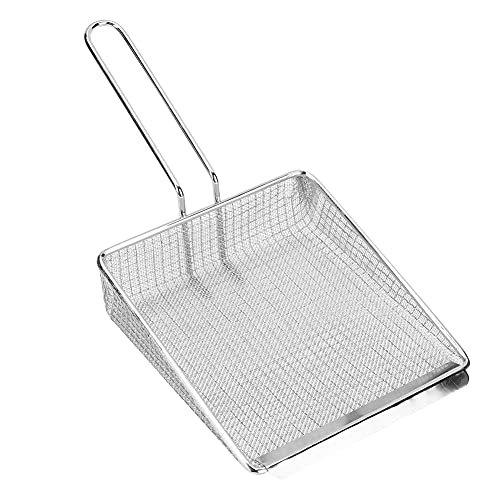 HERCHR Mini Bratenkorb Edelstahl, Frittierkorb Klein Edelstahl Frittierkörbchen Zum Servieren Pommeskörbchen Frittierkörbchen Zum Servieren Für Pommes Frites Garnelen Zwiebelringen von HERCHR