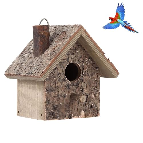 Hängendes Vogelhaus, Hölzernes Vogelhaus Für Außen Garten Terrasse Dekorative Nistkasten Vogelhäuser Für Kleine Vögel, 3.9x3.5x5.9inch von HERCHR