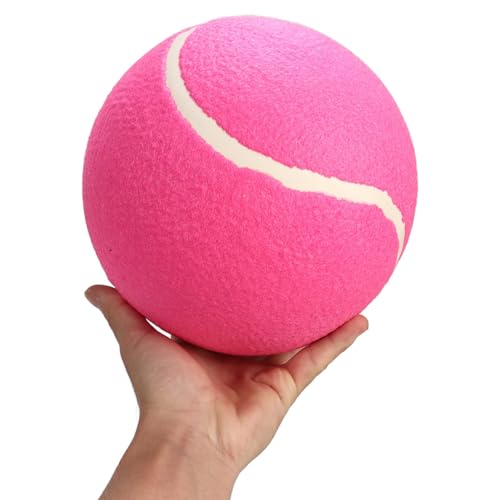 Hunde Tennisball 20cm/8 Zoll Hoher Dehnbarkeit Gummi Plüschfilz Interaktives Ball Aufblasbare Riesen Tennisbälle Großer Tennisball Jumbo Hundeball Riesen Tennisball Kauspielzeug für Haustiere Geschenk von HERCHR