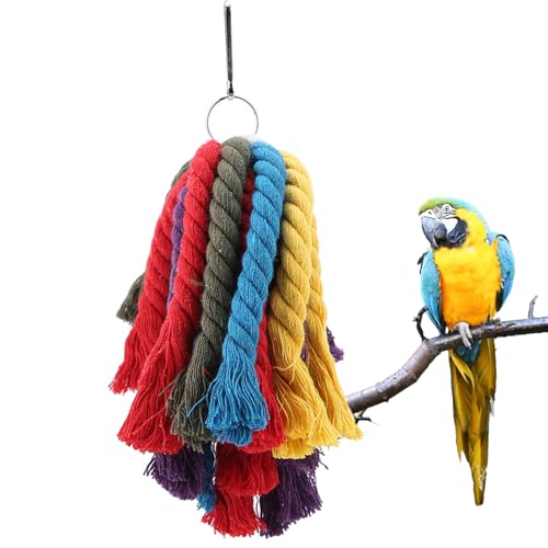Papageien Kauspielzeug, Haustier Vogel Buntes Seil Kauspielzeug Baumwollseilkäfig Hängespielzeug Papageien Kauspielzeug, Haustier Vogel Buntes Seil Kauspielzeug Baumwollseilkäfig Hängespielzeug von HERCHR
