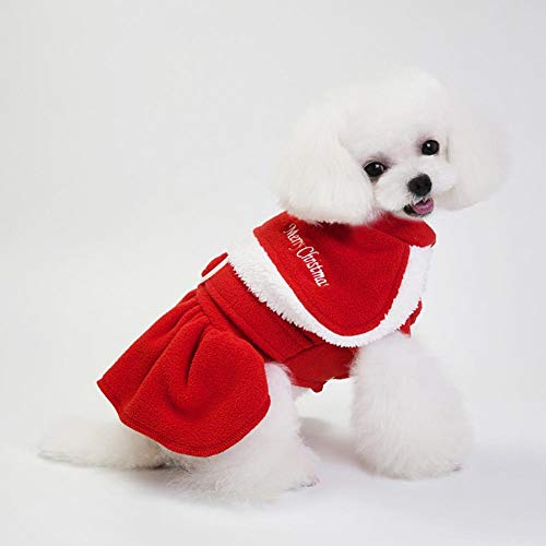 Weihnachtskostüme nur für Hunde Katzen, Red Warm Winter Outfit Desser für Mädchen Welpen kleine Hunde[L] von HERCHR