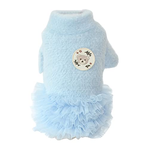 Haustierrock, einfarbig, für Welpen, Spitze, Hochzeitskleid, Katzen, Hunde, Prinzessinnenkleid, Haustierkleidung für kleine bis mittelgroße Hunde und Katzen, Rosa, Größe 2XL/20 (Rosa, L) von HERGDB
