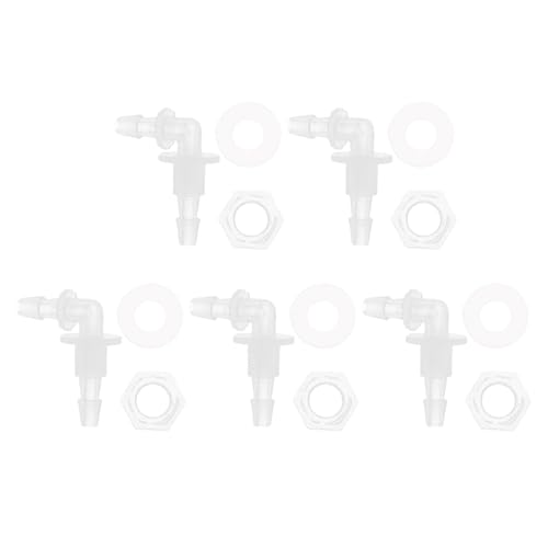 HEROFFIX 1 Set Aquarium Plastic Hose Barb Fitting 3/16" Hose 90 Grad Winkelverbinder Aquarium Tank Luft Pumpe Klar PP von HEROFFIX