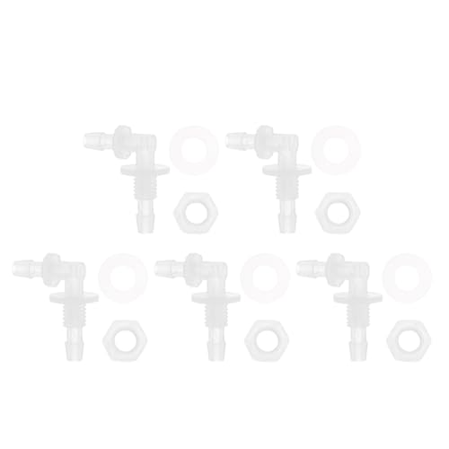 HEROFFIX 1 Set Aquarium Plastic Hose Barb Fitting 3/16" Hose ID Elbow Connectors Aquarium Tank Air Pump Hose Joints Clear PP von HEROFFIX