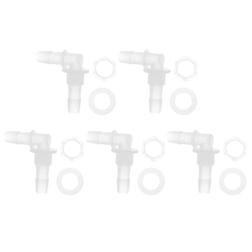 HEROFFIX 1 Set Aquarium Plastic Hose Barb Fitting 3/8" Hose ID Elbow Connectors Aquarium Tank Air Pump Hose Joints Clear PP von HEROFFIX