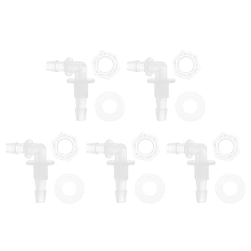 HEROFFIX 1 Set Aquarium Plastic Hose Barb Fitting 7/32" Hose ID Elbow Connectors Aquarium Tank Air Pump Hose Joints Clear PP von HEROFFIX