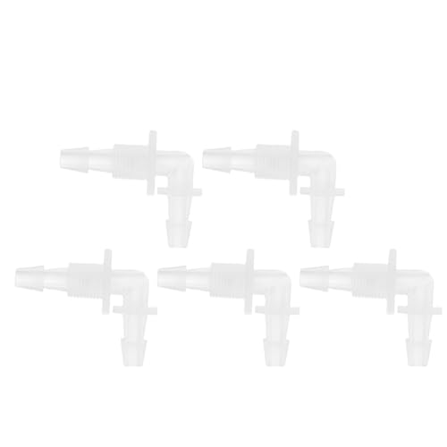 HEROFFIX 5 Stück Aquarium Kunststoff Schlauchstutzen 3/16" Schlauch ID G1/8 Gewinde Ellbogenverbinder Aquarium Tank Luft Pumpe Schlauchverbindungen Klar PP von HEROFFIX