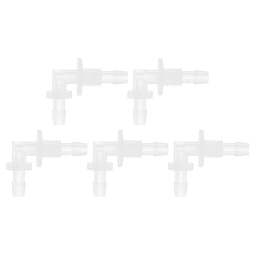 HEROFFIX 5 Stück Aquarium Kunststoff Schlauchstutzen 3/16" Schlauch ID M8 Gewinde Ellbogenverbinder Aquarium Tank Luft Pumpe Schlauchverbindungen Klar PP von HEROFFIX
