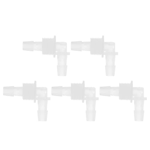 HEROFFIX 5 Stück Aquarium Kunststoff Schlauchstutzen 3/8" Schlauch ID G1/2 Gewinde Ellbogenverbinder Aquarium Tank Luft Pumpe Schlauchverbindungen Klar PP von HEROFFIX