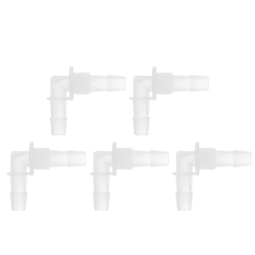 HEROFFIX 5 Stück Aquarium Kunststoff Schlauchstutzen 3/8" Schlauch ID G3/8 Gewinde Ellbogenverbinder Aquarium Tank Luft Pumpe Schlauchverbindungen Klar PP von HEROFFIX