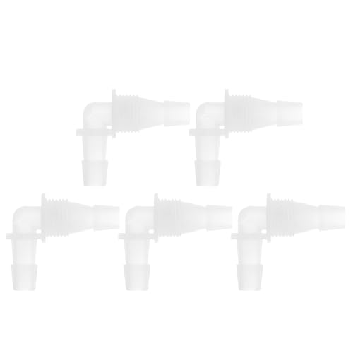 HEROFFIX 5 Stück Aquarium Kunststoff Schlauchstutzen 7/16" Schlauch ID G1/2 Gewinde Ellbogenverbinder Aquarium Tank Luft Pumpe Schlauchverbindungen Klar PP von HEROFFIX