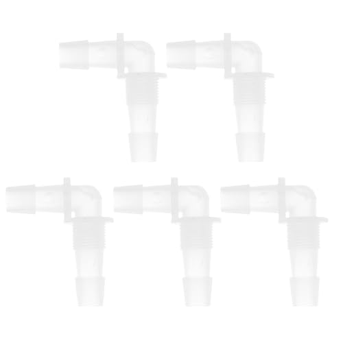 HEROFFIX 5 Stück Aquarium Kunststoff Schlauchstutzen 7/16" Schlauch ID G3/8 Gewinde Ellbogenverbinder Aquarium Tank Luft Pumpe Schlauchverbindungen Klar PP von HEROFFIX
