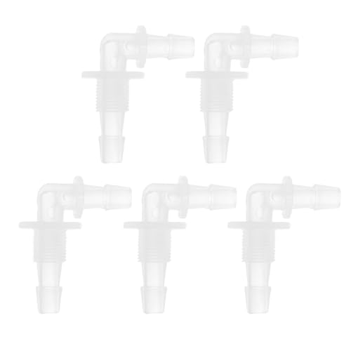 HEROFFIX 5 Stück Aquarium Kunststoff Schlauchstutzen 7/32" Schlauch ID G1/8 Gewinde Ellbogenverbinder Aquarium Tank Luft Pumpe Schlauchverbindungen Klar PP von HEROFFIX