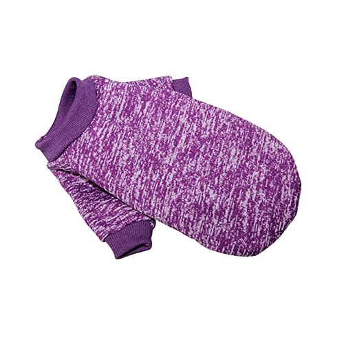 HERSIL 1 Stück Hundepullover Winter-Haustier-Kleidung Hunde-Outfit weicher Katzen-Pullover Hunde-Sweatshirt für kleine Hunde-Welpen-Katzen Design Hundemantel (Purple, L) von HERSIL
