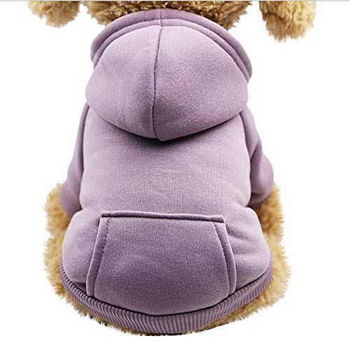 HERSIL Polyester Hoodied Haustier-Kleidung Kleidung mit Taschen-Hunde-Sweatshirts Haustier-Kleidung Hundepullover Norweger (Purple, XS) von HERSIL