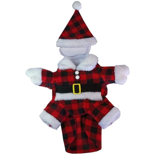 HERSIL Weihnachtsmann-Haustierkleidung, großer Hund, Weihnachtskleidung, Hundekleidung, Weihnachtsmann-Hunde-Weihnachtsmütze, warmes Hunde-Weihnachtskleid, XS-XXL-Größe Hundemantel Lammfell (Red, XL) von HERSIL