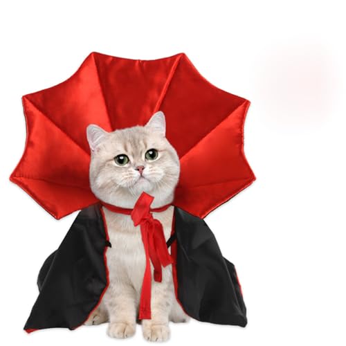 Halloween-Haustier-, Katzen- und Hunde-, Haustier, Festliche Verkleidung, verwandelnde Cosplay-Kostüme Hundemantel Für Pudel (Red, One Size) von HERSIL