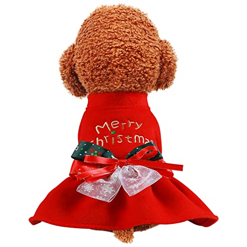 Haustier Weihnachten Kleid Outfit Thermal Holiday Puppy Kostüm Kleid Haustier-Kleidung von HERSIL
