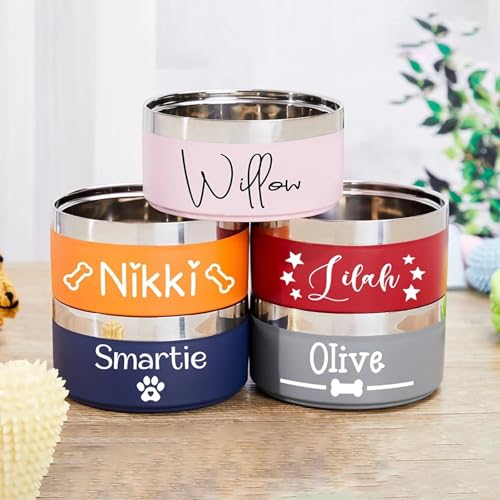 Personalisierter Hundenapf, Personalisierter Katzennapf, Personalisierter Hundenapf Mit Namen, Hundefutter-/Wassernäpfe, Isoliertes Geschenk For Haustiere, Futternapf Mit Individuellem Namen(14cm) von HERSTL