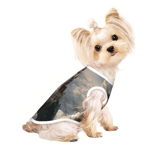 Castle On A Cloud Hunde-Shirt für kleine Hunde, weiche und atmungsaktive Katzen- und Hundekleidung, geeignet für kleine Haustiere Castle On A Cloud Hunde-Shirt für kleine Hunde, weiche und atmungsaktive Katzen- und Hundekleidung, geeignet für kleine Haustiere von HERTqwop