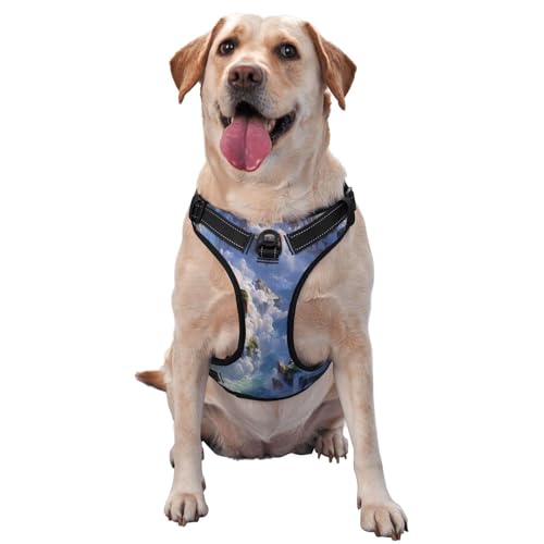 Fantasy Wonderland Hundegeschirr für kleine, mittelgroße und große Hunde, verstellbare atmungsaktive Hundeweste mit Schnellverschluss-Schnallen von HERTqwop
