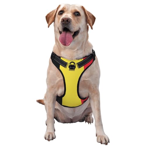 Flag of Belgien Hundegeschirr für kleine, mittelgroße und große Hunde, verstellbar, atmungsaktiv, Hundeweste mit Schnellverschluss-Schnallen von HERTqwop