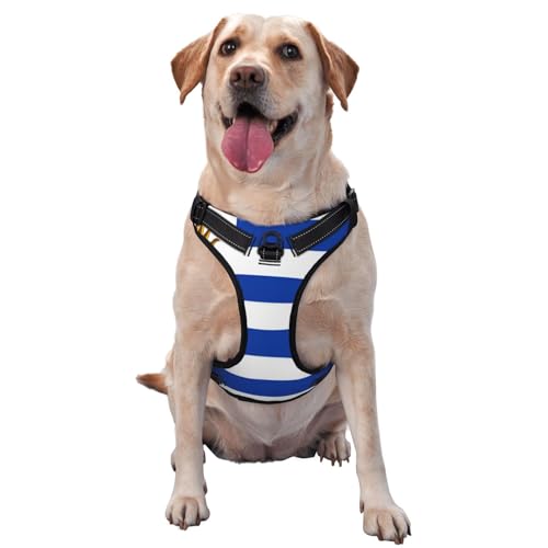 Flag of Uruguay Hundegeschirr für kleine, mittelgroße und große Hunde, verstellbare atmungsaktive Hundeweste mit Schnellverschluss-Schnallen von HERTqwop