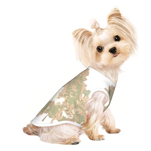 Hunde-Shirt mit Vintage-Chrysanthemenbild für kleine Haustiere, für Mädchen, weiche und atmungsaktive Katzen- und Hundekleidung, geeignet für kleine Haustiere Hunde-Shirt mit Vintage-Chrysanthemenbild für kleine Haustiere, für Mädchen, weiche und atmungsaktive Katzen- und Hundekleidung, geeignet für kleine Haustiere von HERTqwop