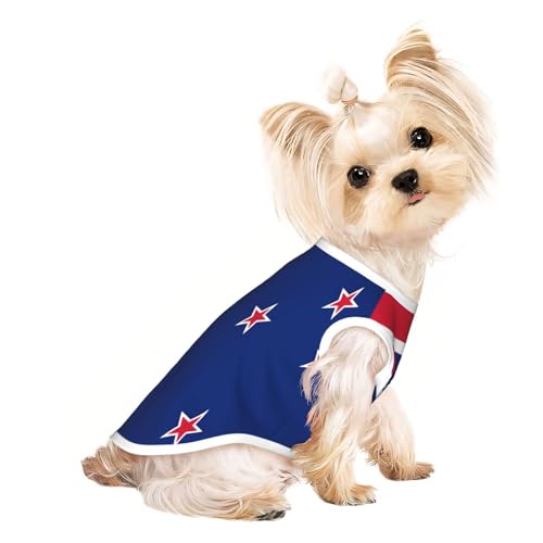 Hunde-Shirt mit neuseeländischer Flagge für kleine Haustiere, weiche und atmungsaktive Katzen- und Hundekleidung, geeignet für kleine Haustiere Hunde-Shirt mit neuseeländischer Flagge für kleine Haustiere, weiche und atmungsaktive Katzen- und Hundekleidung, geeignet für kleine Haustiere von HERTqwop