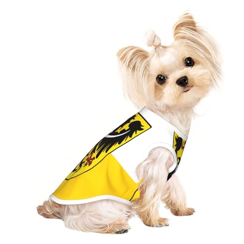Hunde-Shirt mit schlesischer Flagge für kleine Haustiere, weiche und atmungsaktive Katzen- und Hundekleidung, geeignet für kleine Haustiere von HERTqwop