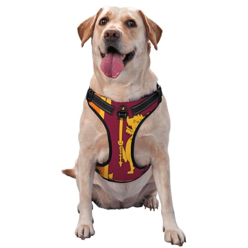 Hundegeschirr mit Sri Lanka-Flagge, für kleine, mittelgroße und große Hunde, verstellbar, atmungsaktiv, mit Schnellverschluss-Schnallen von HERTqwop