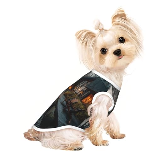 Hundeshirt für kleine Hunde, schöne Landschaft am See, weiche und atmungsaktive Katzen- und Hundekleidung, geeignet für kleine Haustiere von HERTqwop