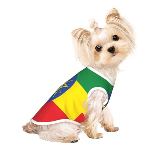 Hundeshirt mit Äthiopien-Flagge für kleine Hunde, weiche und atmungsaktive Katzen- und Hundekleidung, geeignet für kleine Haustiere Hundeshirt mit Äthiopien-Flagge für kleine Hunde, weiche und atmungsaktive Katzen- und Hundekleidung, geeignet für kleine Haustiere von HERTqwop