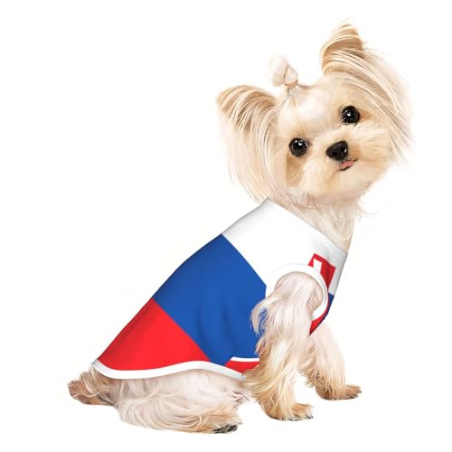 Hundeshirt mit Flagge der Slowakei für kleine Hunde, weiche und atmungsaktive Katzen- und Hundekleidung, geeignet für kleine Haustiere von HERTqwop