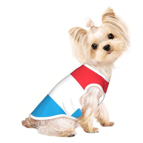 Hundeshirt mit Flagge von Luxemburg für kleine Hunde, weiche und atmungsaktive Katzen- und Hundekleidung, geeignet für kleine Haustiere von HERTqwop