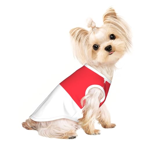 Hundeshirt mit Singapur-Flagge für kleine Hunde, weiche und atmungsaktive Katzen- und Hundekleidung, geeignet für kleine Haustiere von HERTqwop